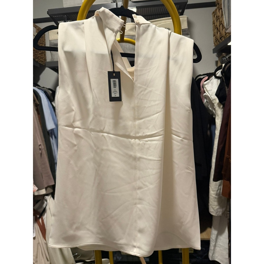 NWT Babaton Murphy Blouse XS Bone Off White Cowl Neck Sleeveless Aritzia Top - Picture 5 of 6